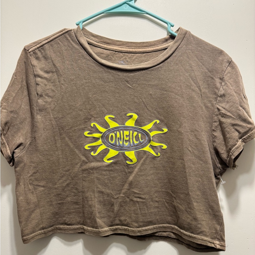 O'Neill Brown Tee with Yellow Sunburst